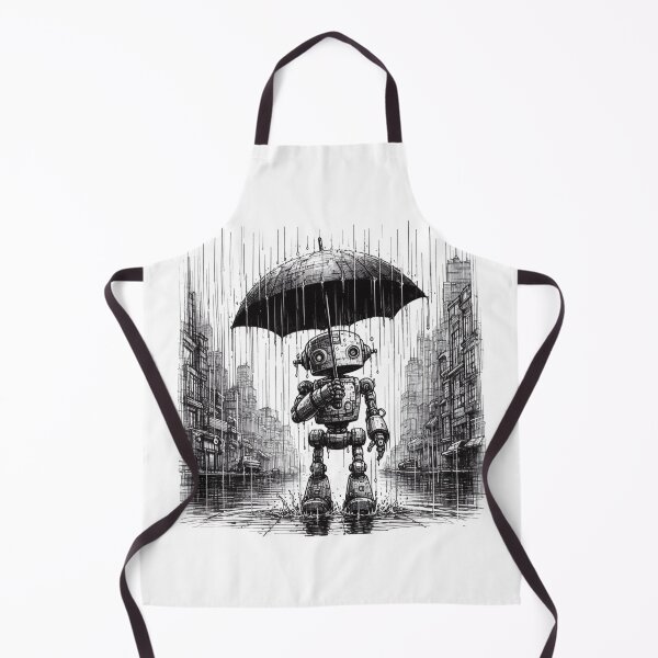 Item preview,  Robot holding an umbrella in the rain designed and sold by Gentle40Winks.