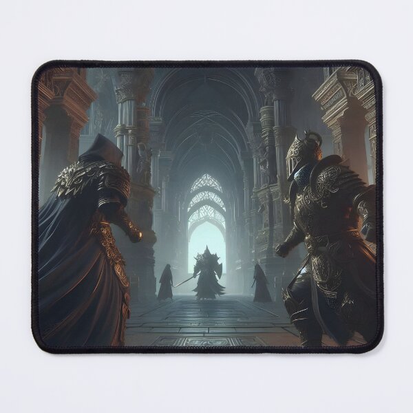 Item preview, Epic Fantasy Battle Scene in Castle - Enchanting Digital Artwork designed and sold by PandaTShirtShop.