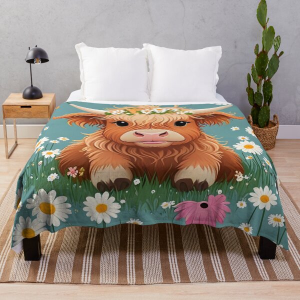 Item preview, Baby Highland cow and flowers pattern designed and sold by Nolan6.