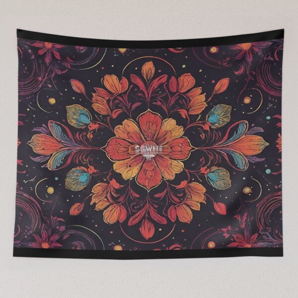 Item preview, Silver Grey White heir inspiration, Red retro flower pattern designed and sold by markyboyce247.