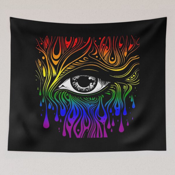 Item preview, Trippy LGBTQIA Rainbow Pride Flag Colored Eye, Evil Eye Rainbow Rave Design  designed and sold by Travelslightly.