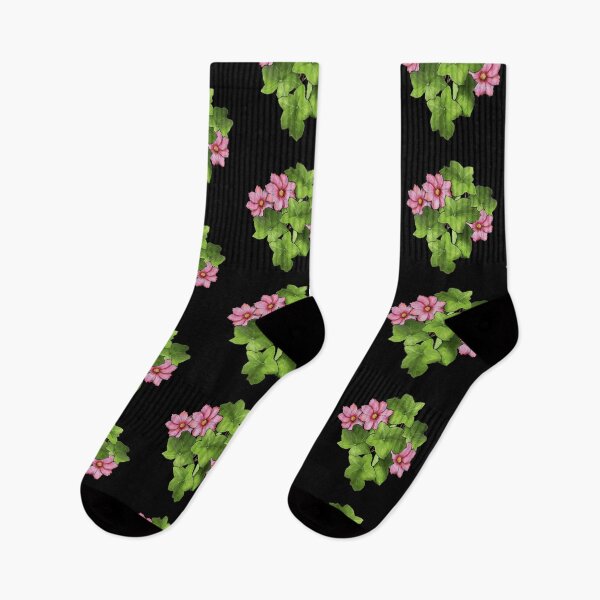 Item preview, Pink Flowers and Ivy Leaves Freehand Digital Illustration designed and sold by JoyfulWhimsy.