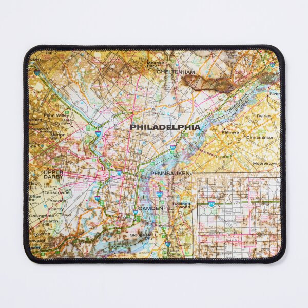 Item preview, Philadelphia USA vintaged map designed and sold by PatBlancheArt.