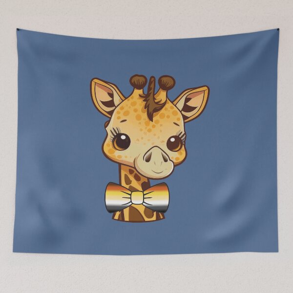 Item preview, Cute Giraffe with Gay Bear Pride Flag Bowtie, Kawaii Bear Pride Design  designed and sold by Travelslightly.