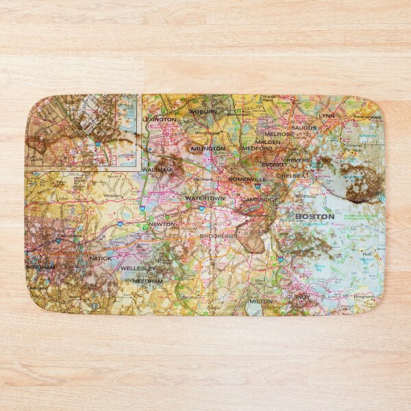 Item preview, Boston USA vintaged map designed and sold by PatBlancheArt.