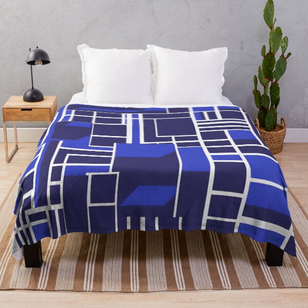 Item preview, Abstract Geometric Royal Blue, Navy Blue, White Pattern designed and sold by Gaborai.
