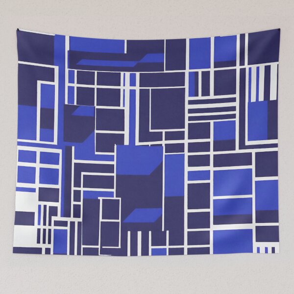 Item preview, Abstract Geometric Royal Blue, Navy Blue, White Pattern designed and sold by Gaborai.
