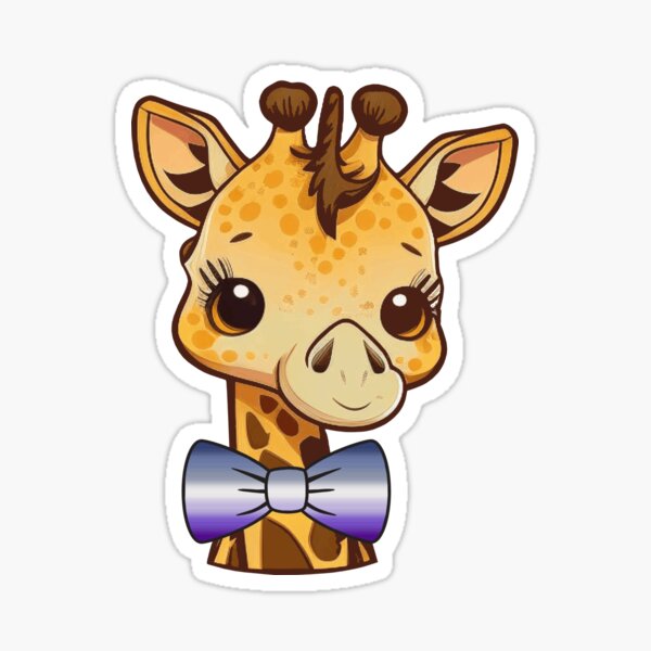 Item preview, Cute Giraffe with Butch Lesbian Pride Flag Bowtie, Kawaii Butch Pride Design  designed and sold by Travelslightly.