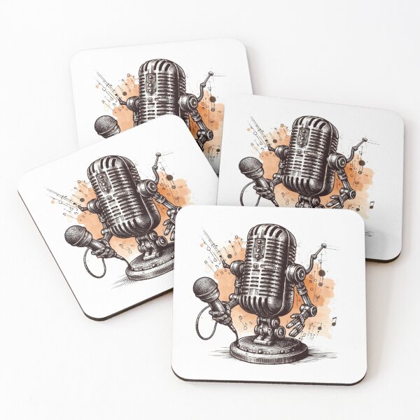 Item preview, a vintage microphone robot designed and sold by Gentle40Winks.
