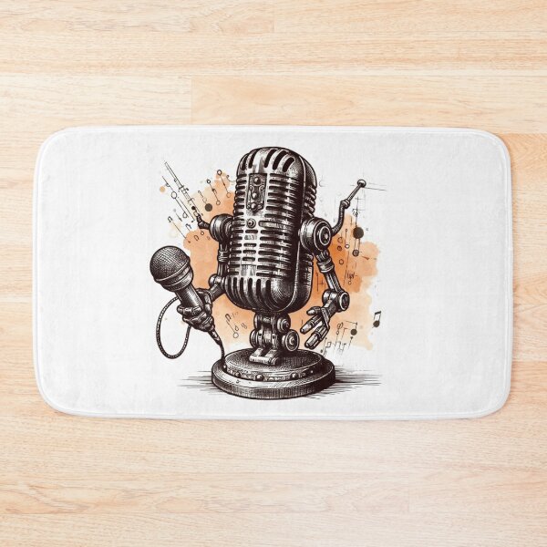 Item preview, a vintage microphone robot designed and sold by Gentle40Winks.
