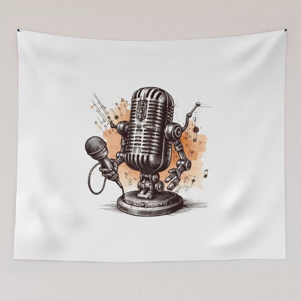 Item preview, a vintage microphone robot designed and sold by Gentle40Winks.