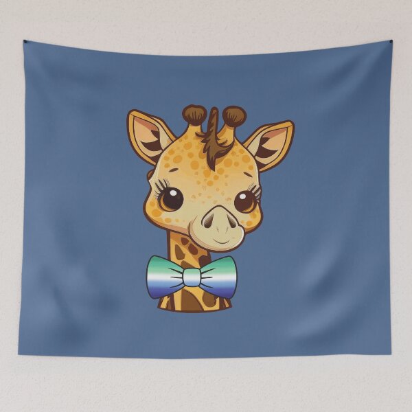 Item preview, Linda jirafa con pajarita de bandera del orgullo gay de MLM, diseño Kawaii MLM Pride designed and sold by Travelslightly.