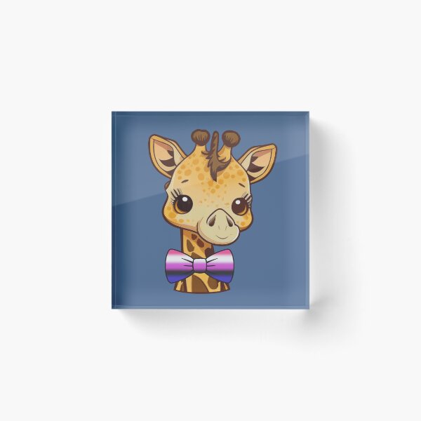 Item preview, Cute Giraffe with Genderfluid Pride Flag Bowtie, Kawaii Genderfluid Pride Design  designed and sold by Travelslightly.