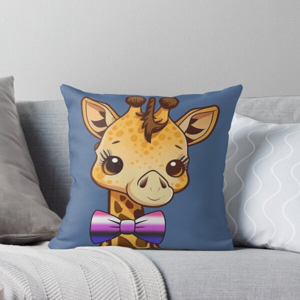 Item preview, Cute Giraffe with Genderfluid Pride Flag Bowtie, Kawaii Genderfluid Pride Design  designed and sold by Travelslightly.