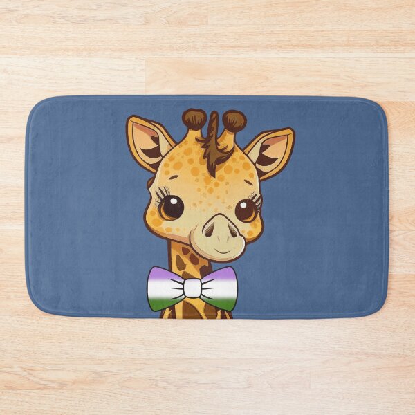 Item preview, Cute Giraffe with Genderqueer Pride Flag Bowtie, Kawaii Genderqueer Pride Design  designed and sold by Travelslightly.