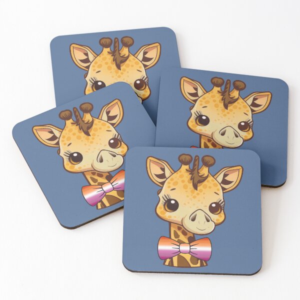 Item preview, Cute Giraffe with Lesbian Pride Flag Bowtie, Kawaii Lesbian Pride Design  designed and sold by Travelslightly.