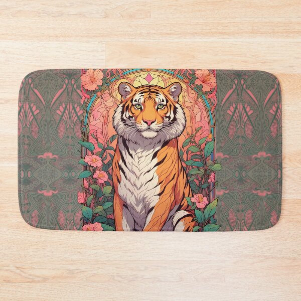 Item preview, Tiger with Coral Flowers designed and sold by Eva Nev.