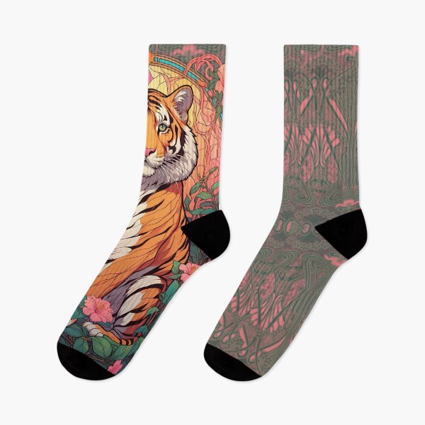Item preview, Tiger with Coral Flowers designed and sold by Eva Nev.