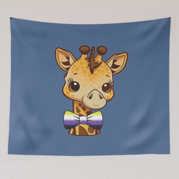 Item preview, Cute Giraffe with Nonbinary Pride Flag Bowtie, Kawaii Enby Pride Design  designed and sold by Travelslightly.