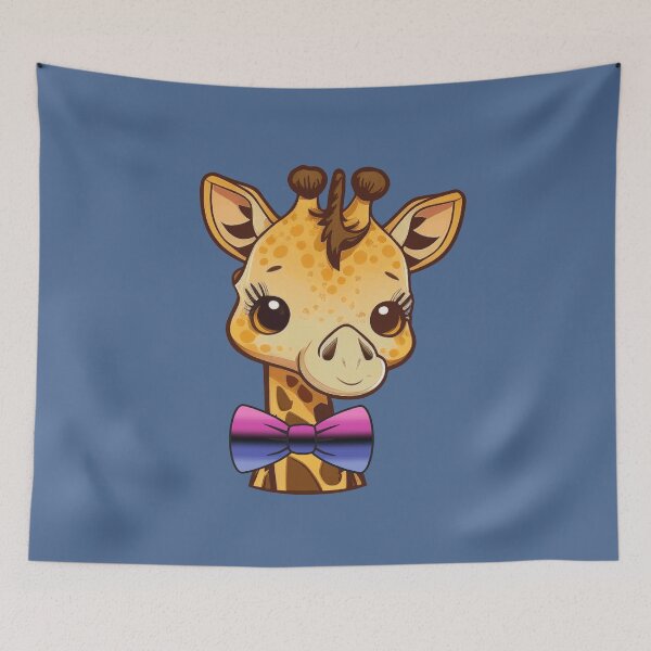 Item preview, Cute Giraffe with Omnisexual Pride Flag Bowtie, Kawaii Omni Pride Design  designed and sold by Travelslightly.