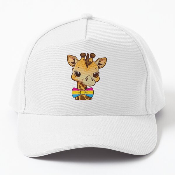 Aperçu de l'œuvre Girafe mignonne avec nœud papillon drapeau de la fierté pansexuelle, conception Kawaii Pan Pride  créée et vendue par Travelslightly.