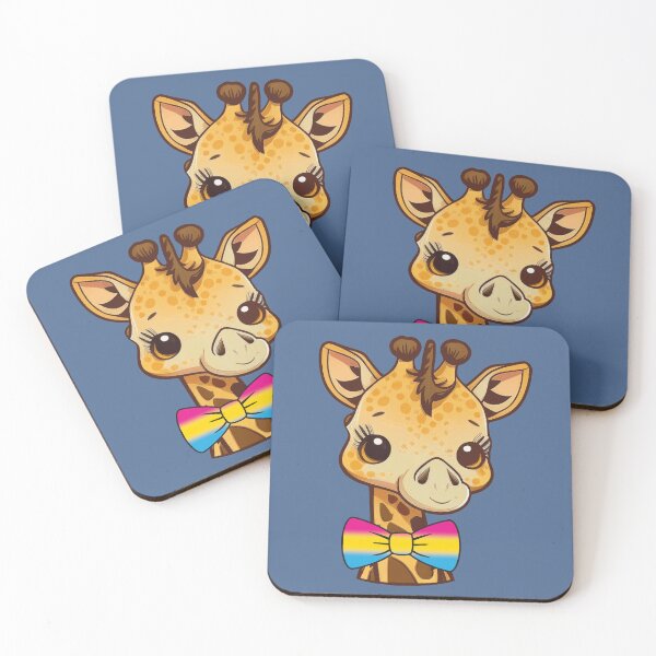 Item preview, Cute Giraffe with Pansexual Pride Flag Bowtie, Kawaii Pan Pride Design  designed and sold by Travelslightly.