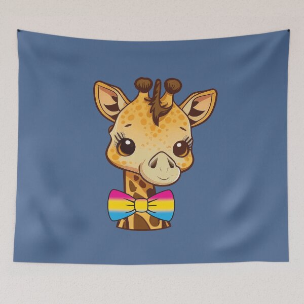 Item preview, Cute Giraffe with Pansexual Pride Flag Bowtie, Kawaii Pan Pride Design  designed and sold by Travelslightly.