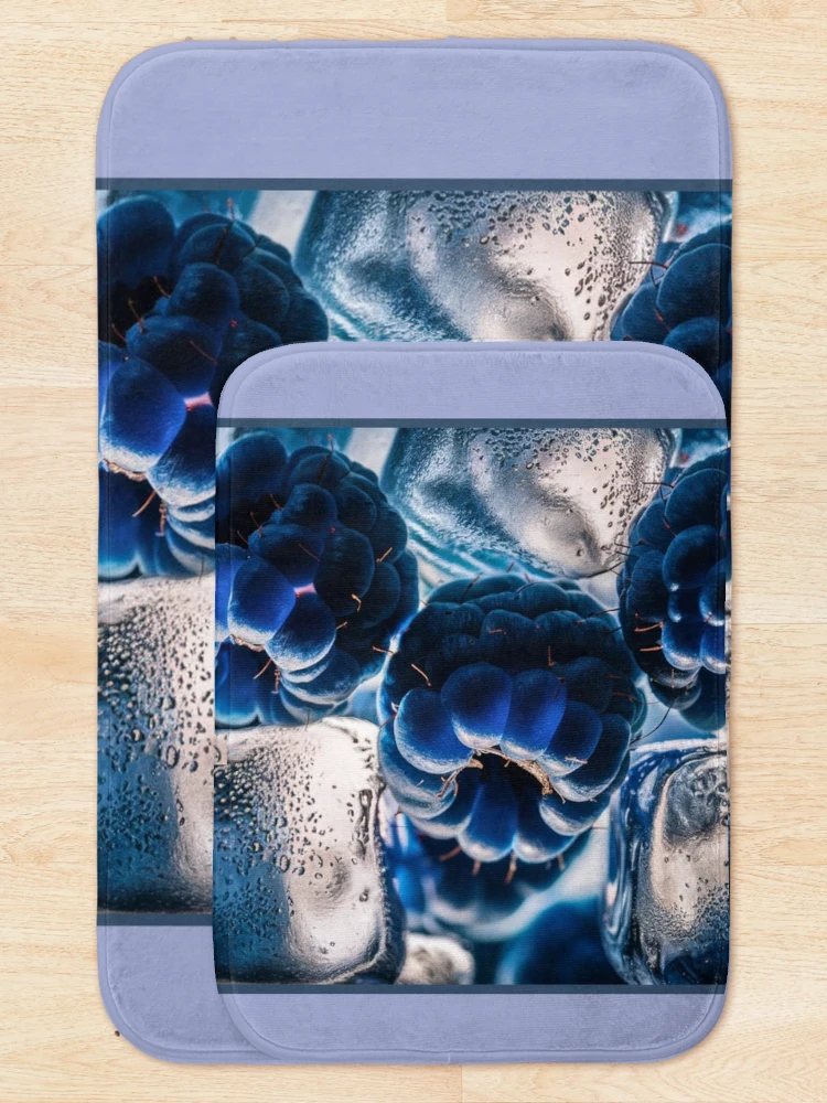 Thumbnail 5 of 6, Bath Mat, Blue Raspberries on Ice designed and sold by RWCarpenter.