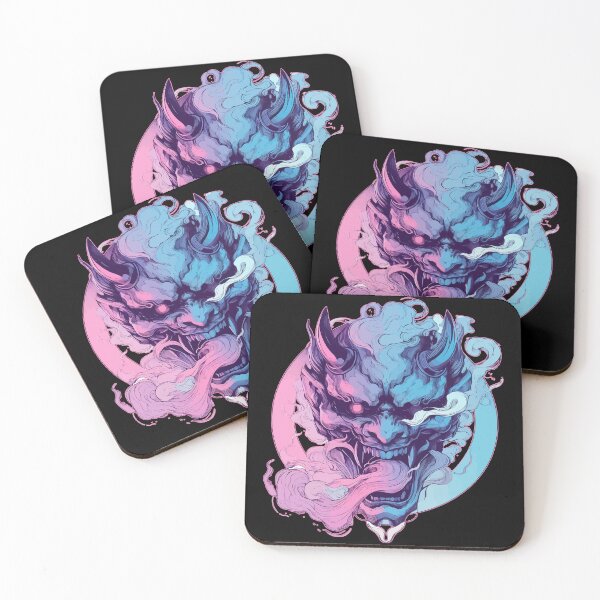 Item preview, Oni Demon Samurai Hannya Ogre Pink Purple designed and sold by TomFrontierArt.