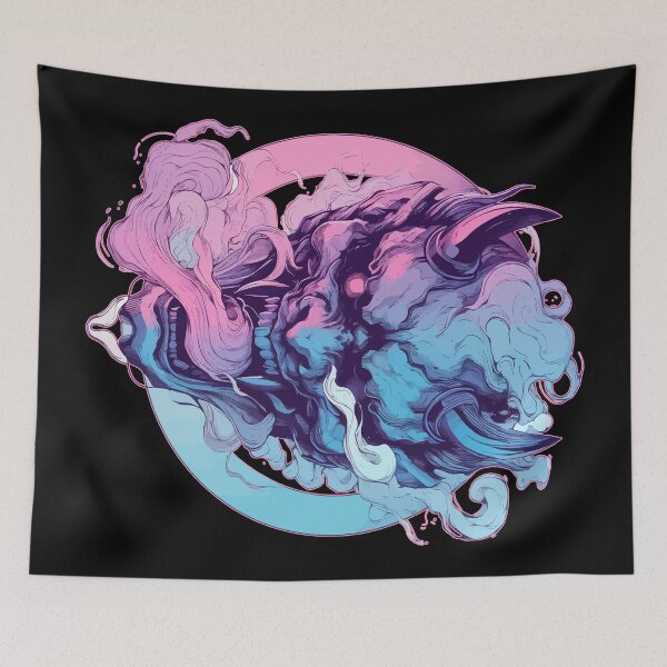 Item preview, Oni Demon Samurai Hannya Ogre Pink Purple designed and sold by TomFrontierArt.