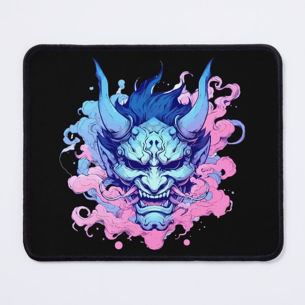 Item preview, Oni Demon Samurai Hannya Ogre Pink Blue designed and sold by TomFrontierArt.