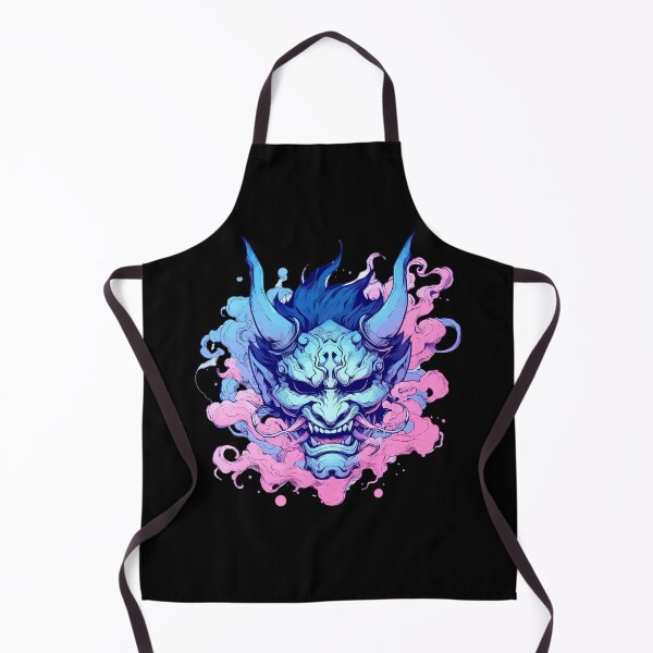 Item preview, Oni Demon Samurai Hannya Ogre Pink Blue designed and sold by TomFrontierArt.