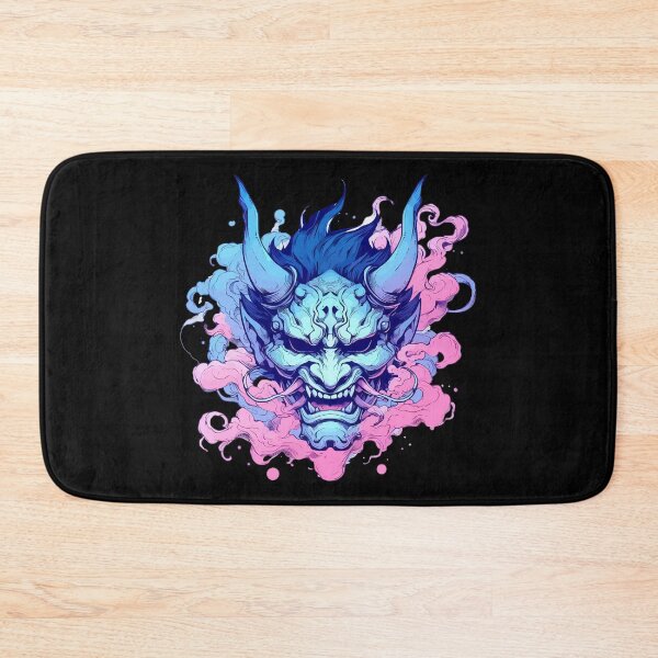 Item preview, Oni Demon Samurai Hannya Ogre Pink Blue designed and sold by TomFrontierArt.