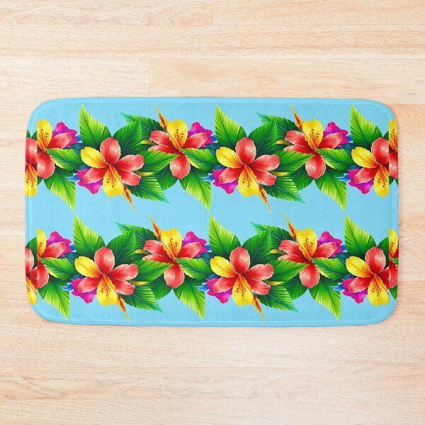 Item preview, Vibrant Tropical Flowers | Light Blue designed and sold by JLEmporium.