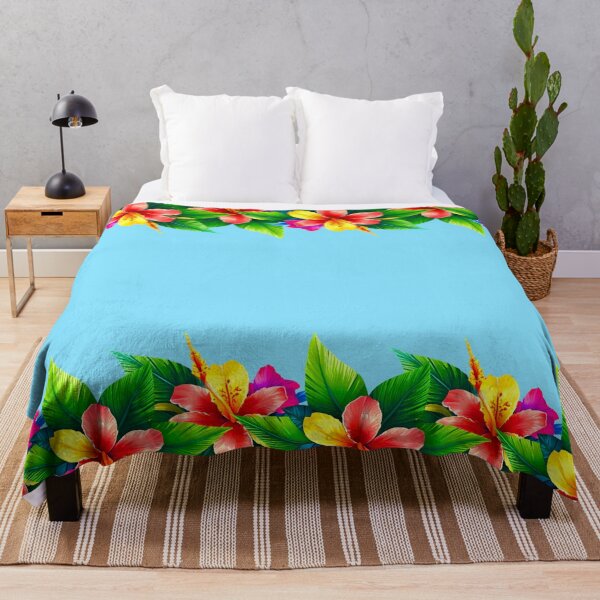Item preview, Vibrant Tropical Flowers | Light Blue designed and sold by JLEmporium.