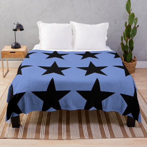 Item preview, Large BLACK and DANUBE BLUE STARS  designed and sold by RachelMacht.