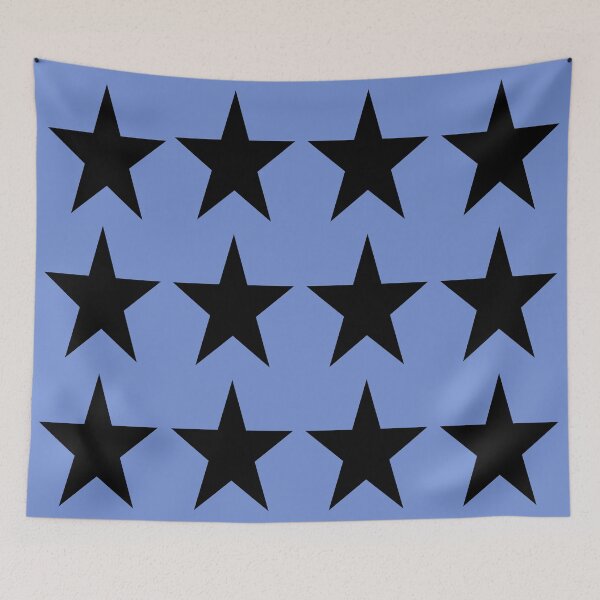 Item preview, Large BLACK and DANUBE BLUE STARS  designed and sold by RachelMacht.