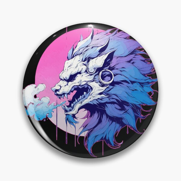 Item preview, Lion Oni Yokai Hannya Pink Purple designed and sold by TomFrontierArt.
