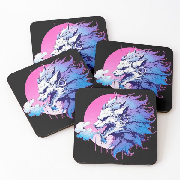 Item preview, Lion Oni Yokai Hannya Pink Purple designed and sold by TomFrontierArt.