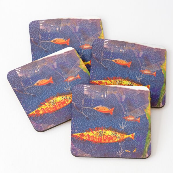 Item preview, Fish in motion mixed media designed and sold by AnnaDerry.