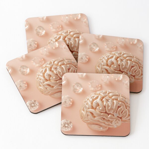 Item preview, Human brain with diamonds. Symbol of creative thinking, brilliant mind and digital development. Ideas, education, thinking, spotless mind. designed and sold by Magryt.