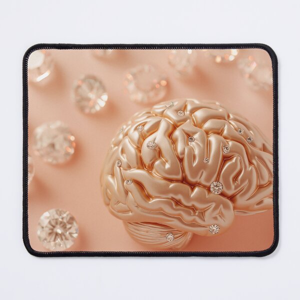 Item preview, Human brain with diamonds. Symbol of creative thinking, brilliant mind and digital development. Ideas, education, thinking, spotless mind. designed and sold by Magryt.