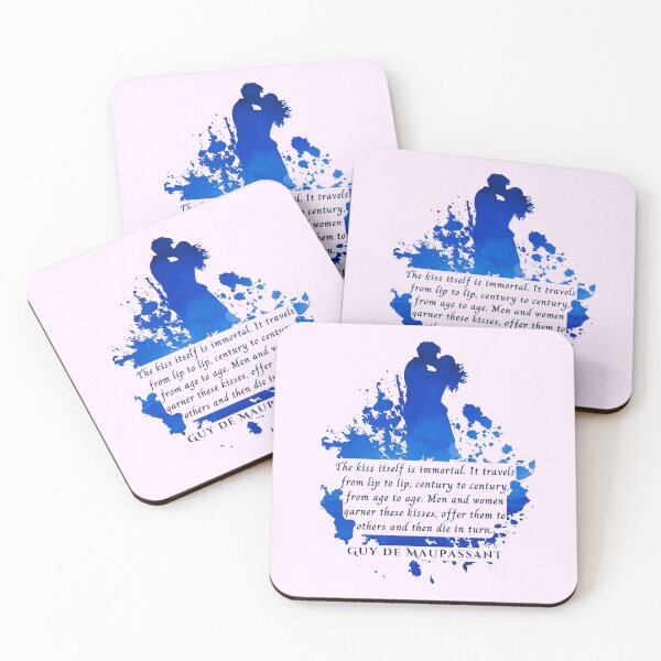 Item preview, Guy de Maupassant quote: The kiss itself is immortal. It travels from lip to lip, century to century, from age to age. Men and women garner these kisses,  designed and sold by artbleed.