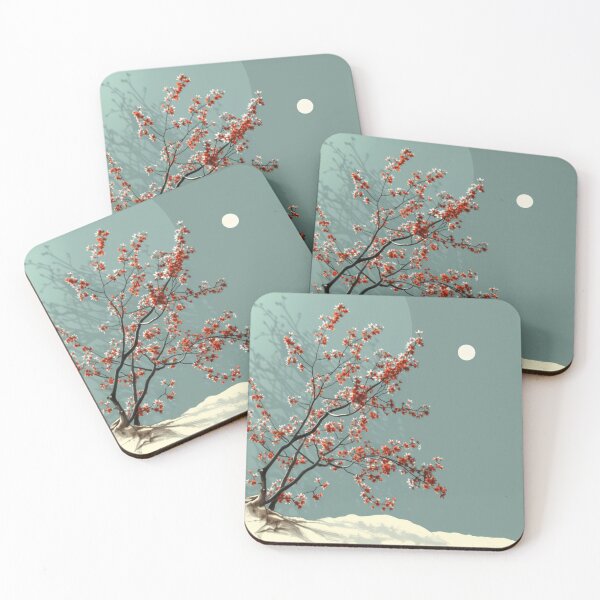 Item preview, Moonlit Harmony: Cherry Blossom Tree and Full Moon in Zen Serenity designed and sold by tronictees.
