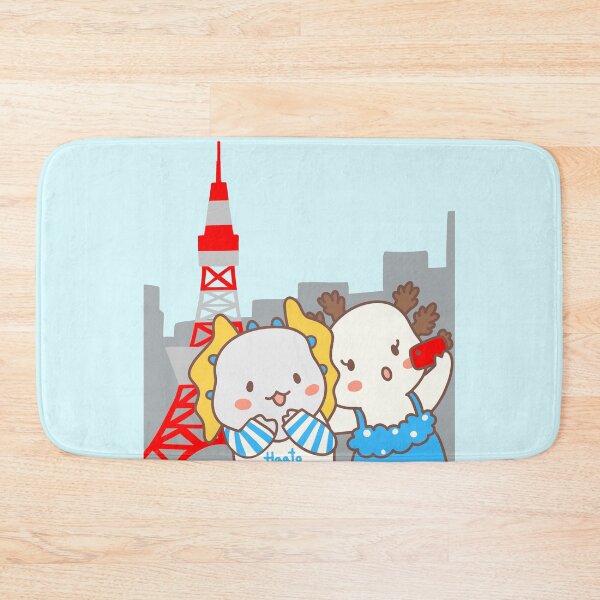 Artikelvorschau, Einchecken - Haato checkt in Tokio ein - Tokyo Tower - Haato die Salamander-Axolotl-Gang entworfen und verkauft von lazycat14.