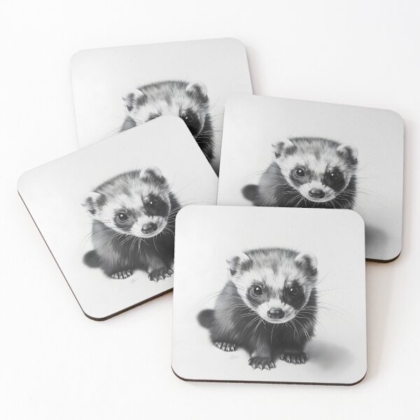 Item preview, Black and white weasel pencil drawing designed and sold by Pencil-Art.