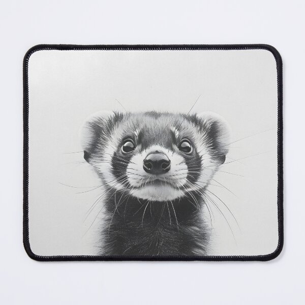 Item preview, Black and white weasel pencil drawing designed and sold by Pencil-Art.