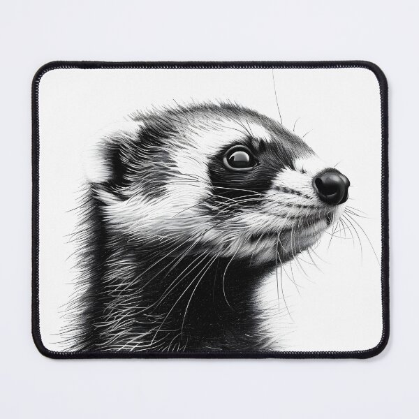 Item preview, Black and white weasel pencil drawing designed and sold by Pencil-Art.