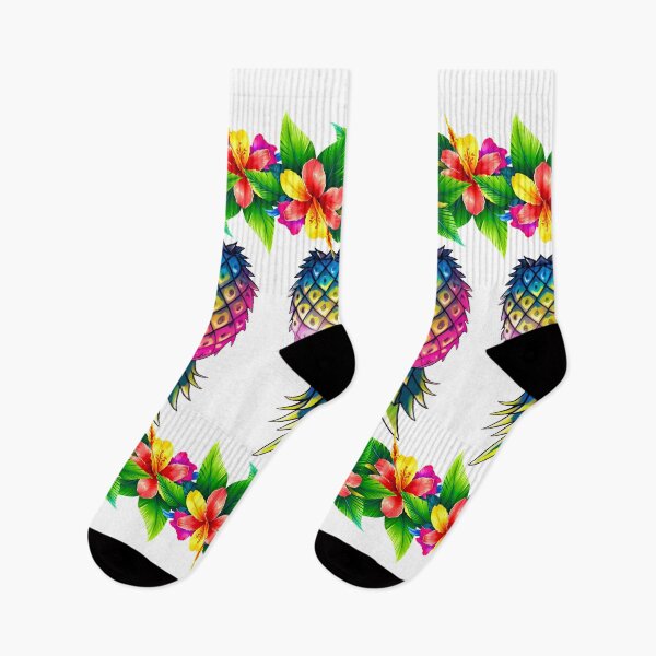 Item preview, Vibrant Tropical Flowers | Pineapples Border | White designed and sold by JLEmporium.