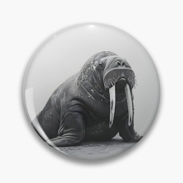 Item preview, Black and White Walrus Pencil Drawing designed and sold by Pencil-Art.